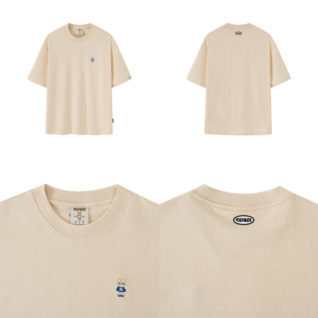 Ảnh Áo thun Form rộng NOAM Teeny Homie Unisex 100% Cotton - Màu Hồng/Xanh lá/Xanh dương/Tím/Be 4