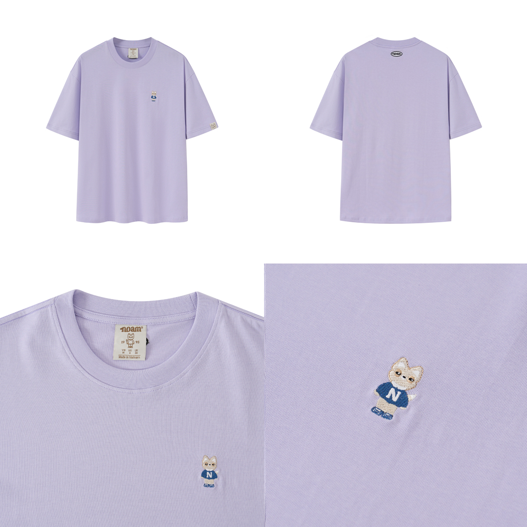 Ảnh Áo thun Form rộng NOAM Teeny Homie Unisex 100% Cotton - Màu Hồng/Xanh lá/Xanh dương/Tím/Be 3
