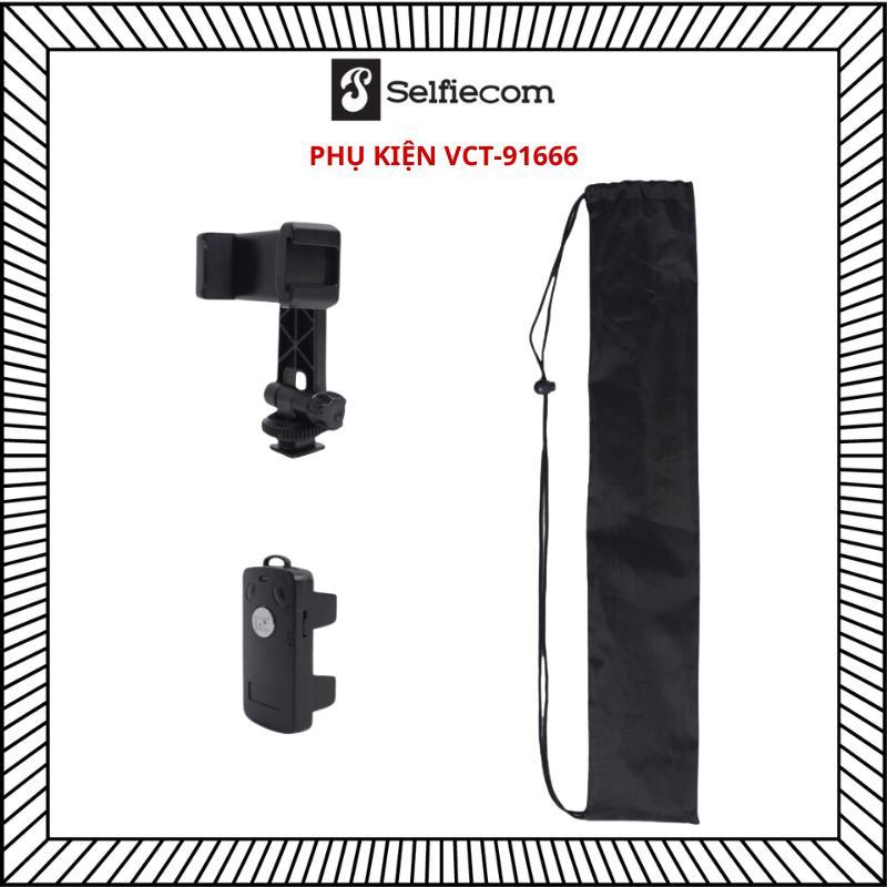Phụ Kiện Tripod VCT-91666 - Kẹp Điện Thoại, Remote Bluetooth, Túi Đựng Tiện Lợi