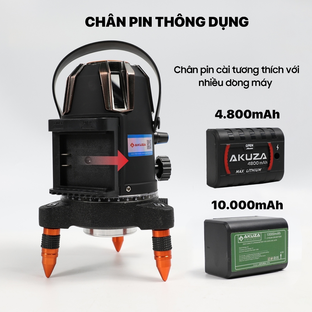 Máy cân bằng laser Akuza AK-488 Spider bóng Led siêu sáng,điều khiển từ xa,motor xoay 360 độ