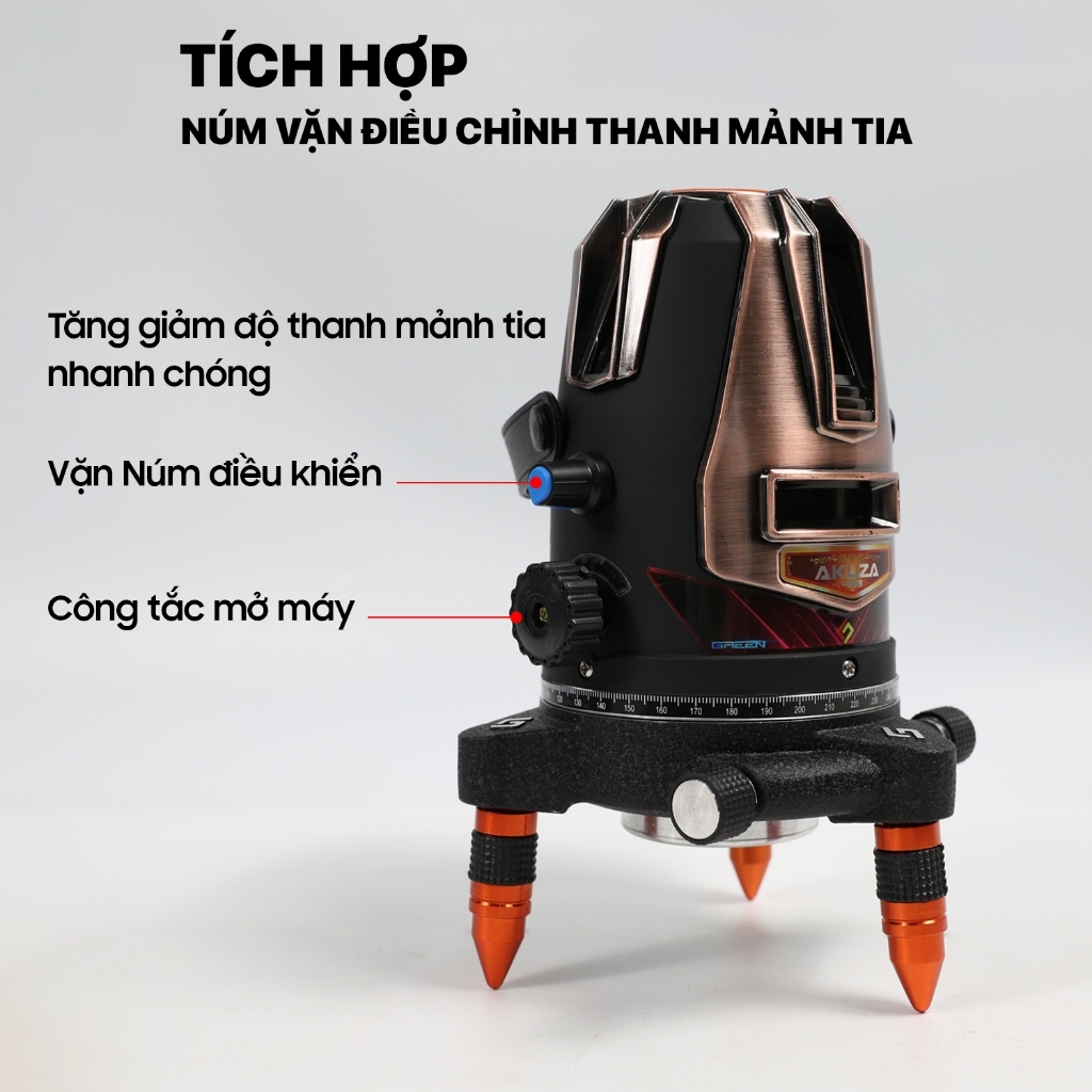 Máy cân bằng laser Akuza AK-488 Spider bóng Led siêu sáng,điều khiển từ xa,motor xoay 360 độ