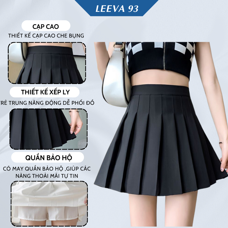 Chân váy xếp ly chân váy teninis dáng cạp cao có quần bảo hộ hottrend nữ tính lên form tôn dáng F001