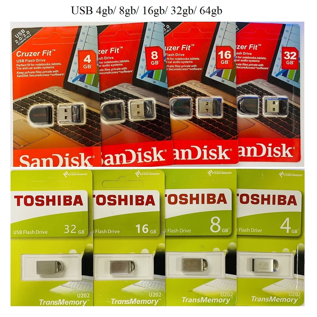 USB TOSHIBA Scandisk 4GB/8GB/16GB/32GB/64GB nhỏ gọn - USB OTO chống ...
