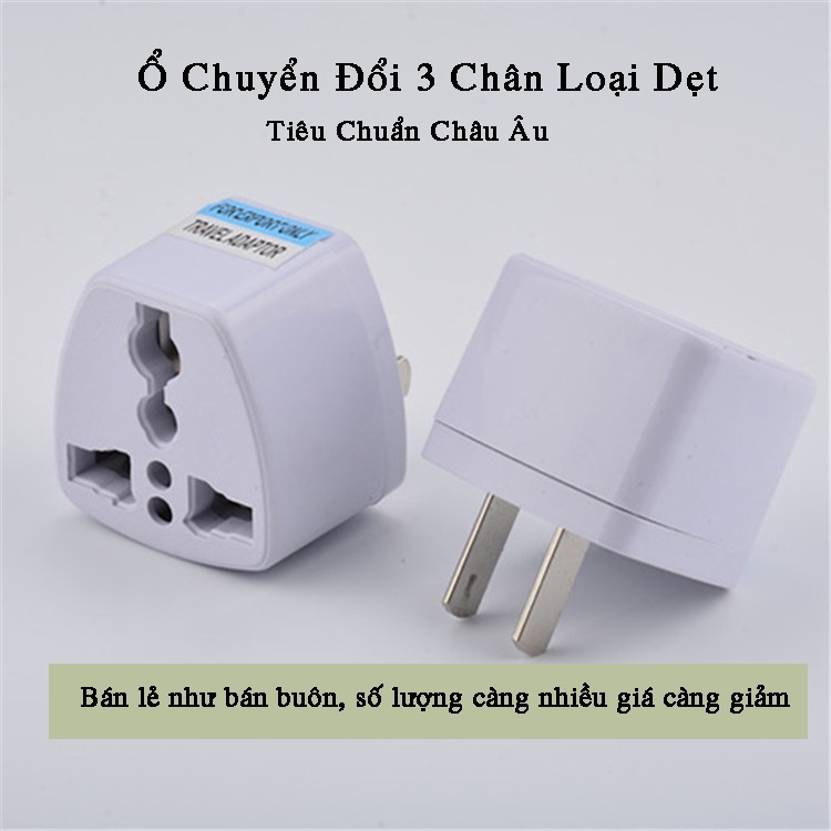 Ổ cắm chuyển đổi 3 chân sang 2 chân, phích cắm chuyển đổi 3 chấu nguồn 220V phù hợp mọi loại đầu cắm. an toàn chịu nhiệt