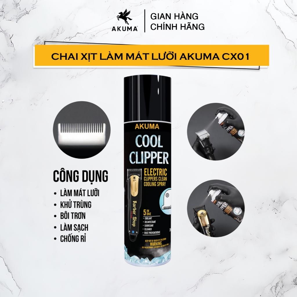 Ảnh Chai Xịt Làm Mát Lưỡi Tông Đơ Akuma CX01 Blade Care - Dung Tích 300ml 2