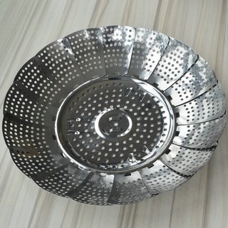Vỉ Hấp Inox Đa Năng, Gấp Gọn Linh Hoạt, Lỗ Thoát Hơi Đều
