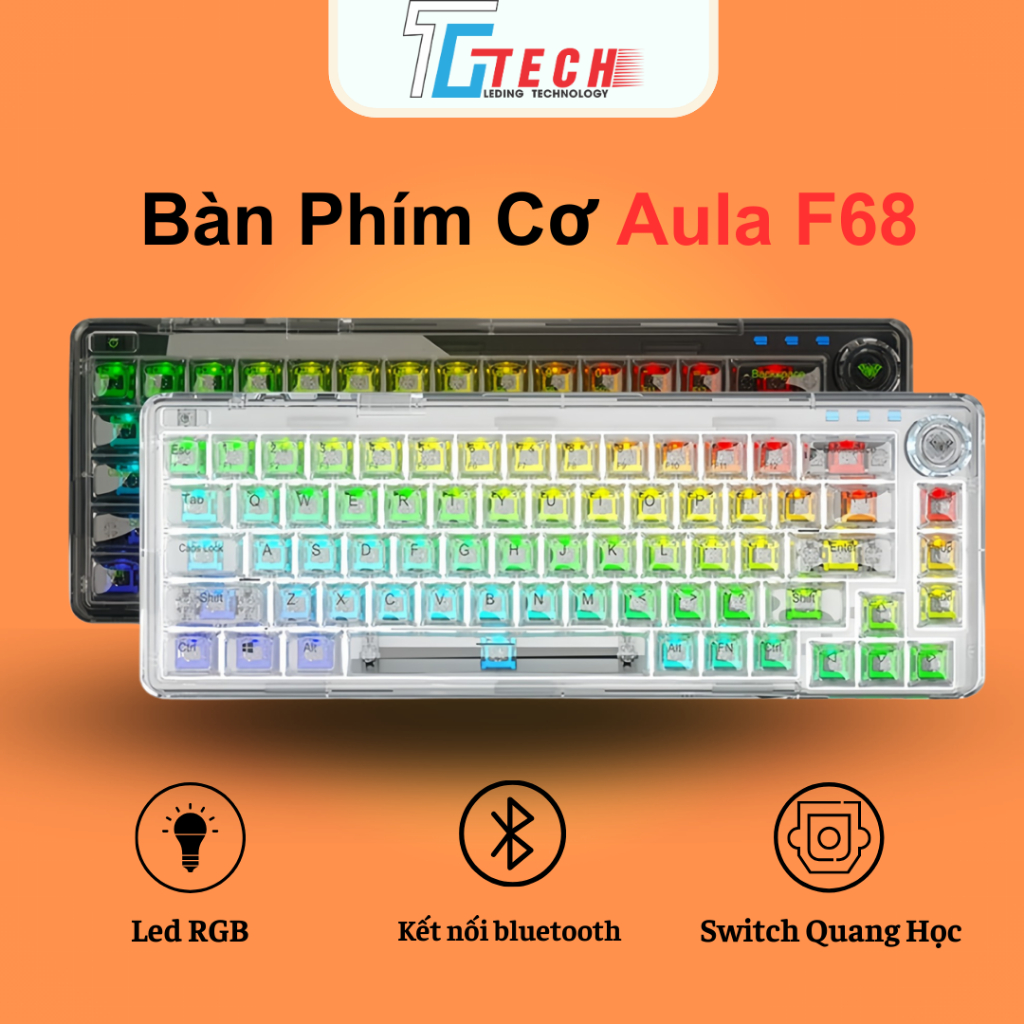 B\u00e0n Ph\u00edm C\u01a1 Kh\u00f4ng D\u00e2y Aula F68 3 Mode Hotswap Led RGB | Shopee Vi\u1ec7t Nam