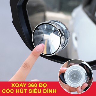 [Bộ 2] Gương Cầu Lồi Ô Tô Xoay 360 Gương Cầu Lồi Ô Tô Hút Chân Không Gắn Gương Chiếu Hậu Ô Tô