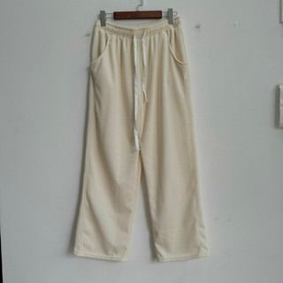 Quần thun bigsize nữ dáng suông ống rộng lưng chun có dây rút chất thun gân co giãn Q14