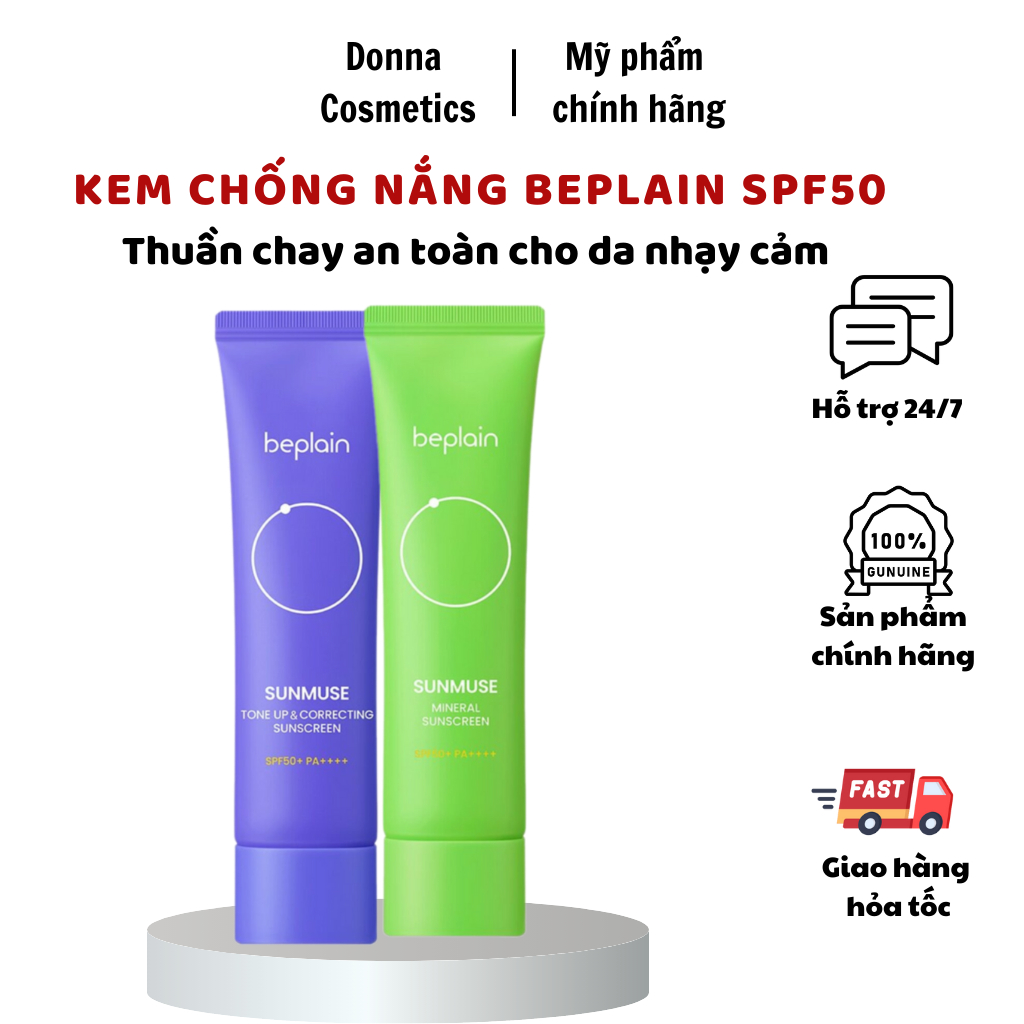 Kem Chống Nắng Beplain Sunmuse Mineral Sunscreentone Up And Correcting Sunscreen Spf50 50ml 5457