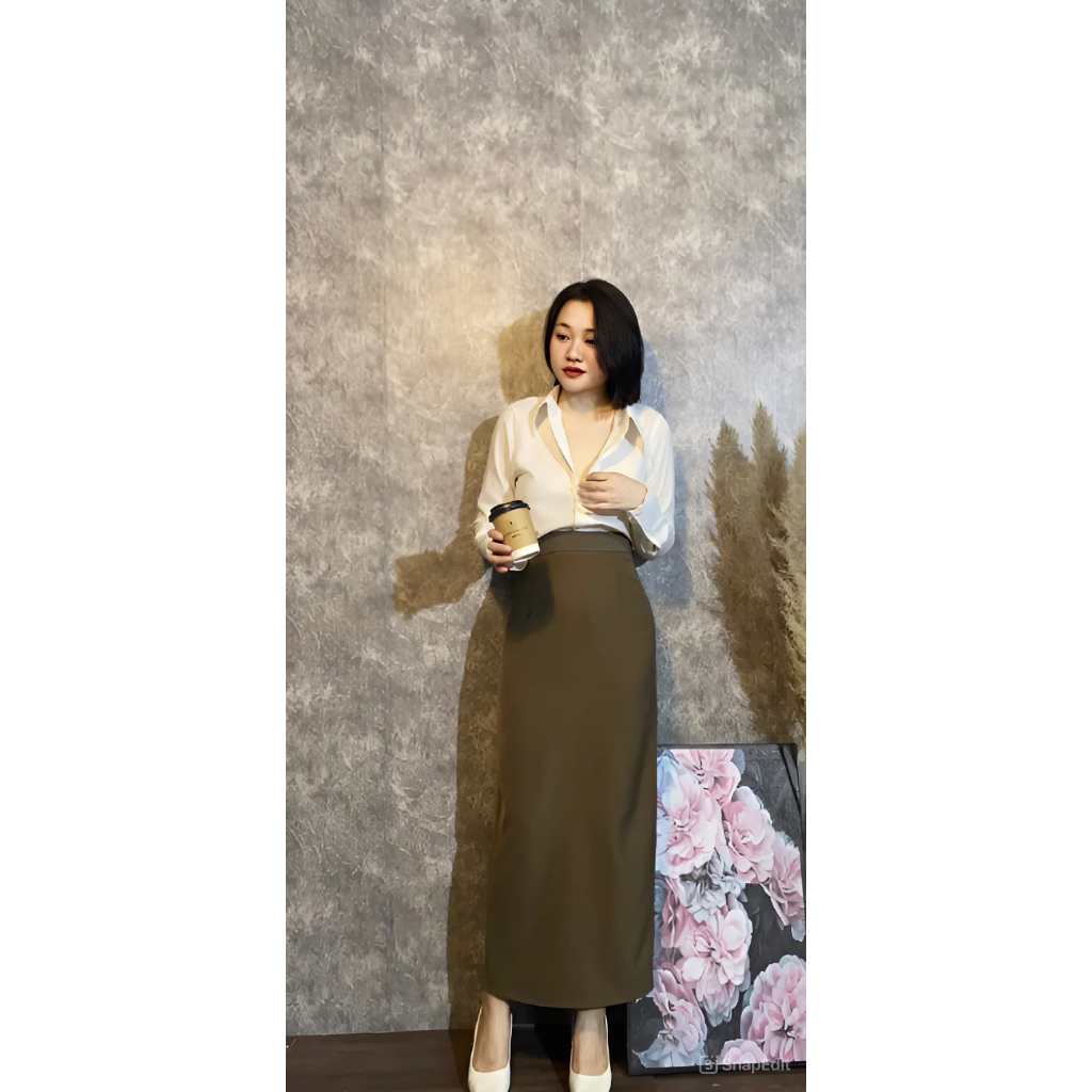 Chân Váy Suông Dáng Dài 90cm_SHOPNGOCTRANG19_Chất Liệu Vitex_Sản Phẩm May 1 Lớp.