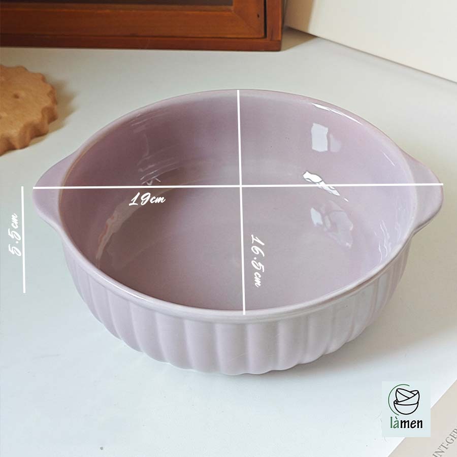 [Bảo Hành Bể Vỡ] Bát Sứ Cỡ Lớn, Bát Ăn Mỳ Có Quai Cầm Tiện Lợi SET006