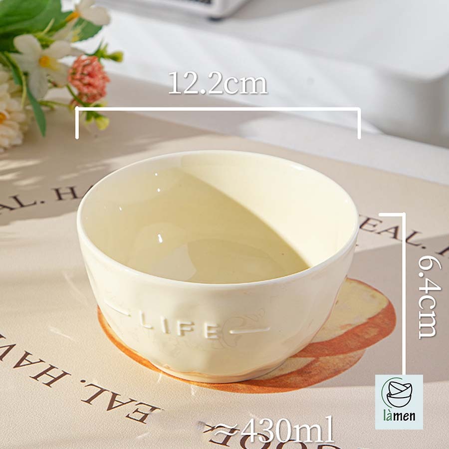 [Bảo Hành Bể Vỡ] Bộ Bát Sứ Cao Cấp, Bát Ăn Cơm Tone Màu Pastel Nhẹ Nhàng Sang Trọng SET006