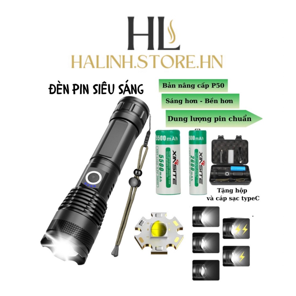 Đèn pin siêu sáng cầm tay bản cao cấp dung lượng pin 2200 MHA [ HÀNG ...