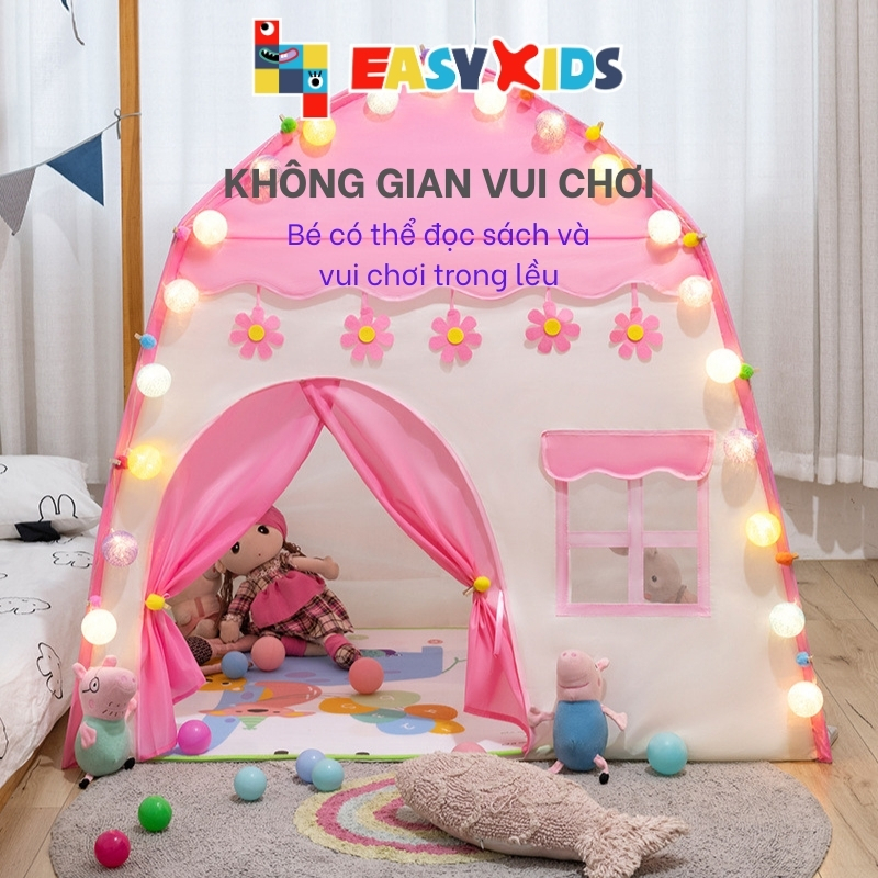 Lều trẻ em Lều công chúa hoàng tử cực đẹp, chất vải mềm mại, kích cỡ rộng, 2 bé nằm thoải mái