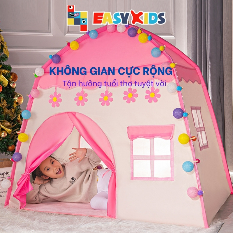 Lều trẻ em Lều công chúa hoàng tử cực đẹp, chất vải mềm mại, kích cỡ rộng, 2 bé nằm thoải mái