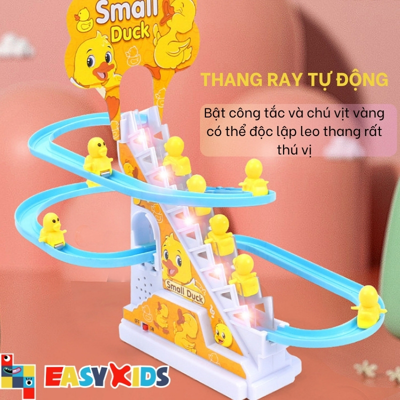 Đồ chơi heo Peppa Pig, vịt Little Duck leo cầu thang có đèn và nhạc vui nhộn cho bé