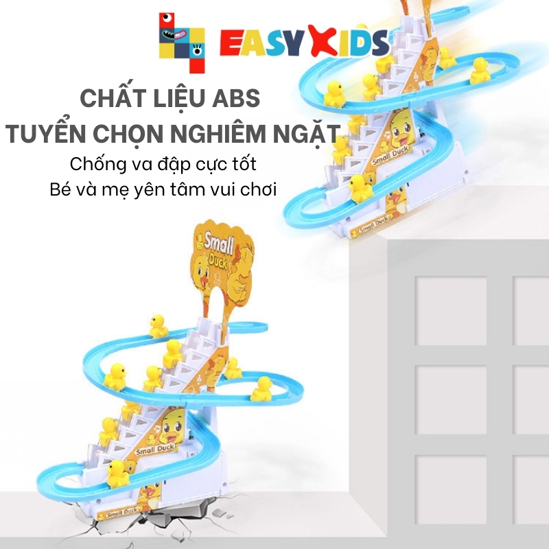 Đồ chơi heo Peppa Pig, vịt Little Duck leo cầu thang có đèn và nhạc vui nhộn cho bé