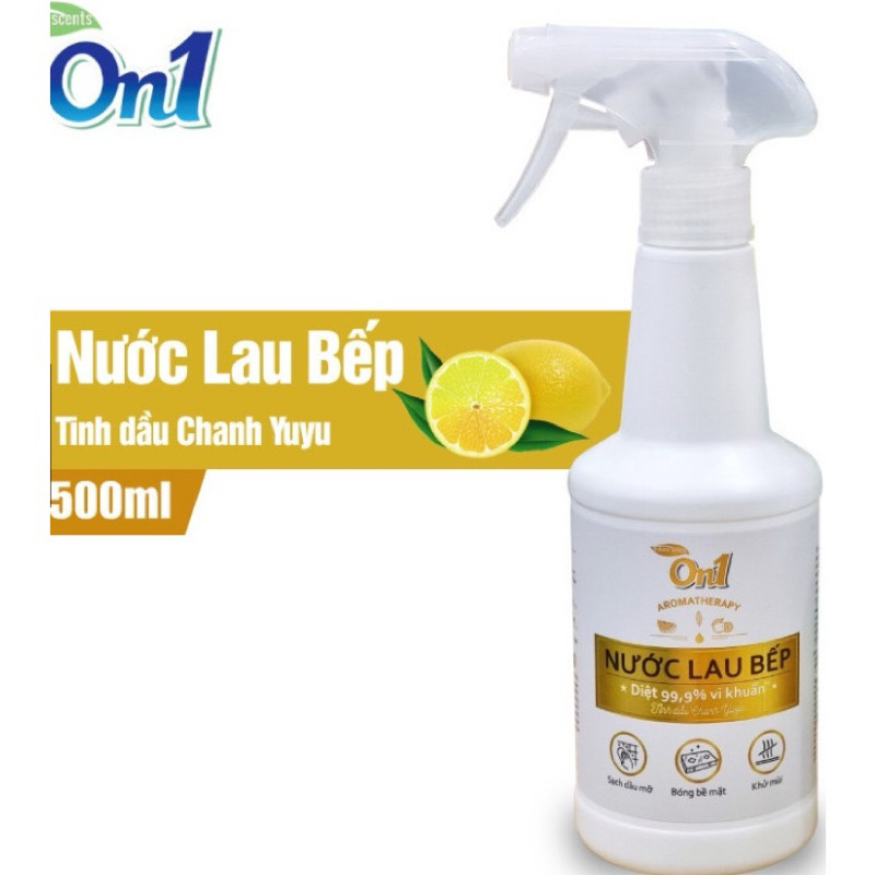 Nước lau bếp / lau kính cao cấp On1 500ml tinh dầu chanh Yuzu