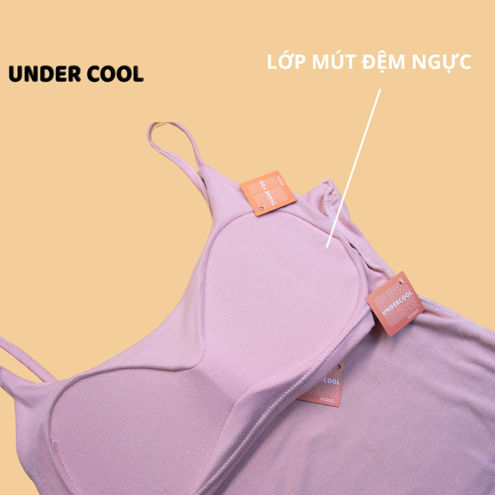 Áo Hai Dây Nữ Cotton UNDERCOOL Có Đệm Ngực Ôm Nâng Tone Pastel Nhiều Màu A2D02