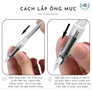 Bút máy Hàn Quốc ngòi EF êm trơn siêu bền, ngòi 0.3 mm
