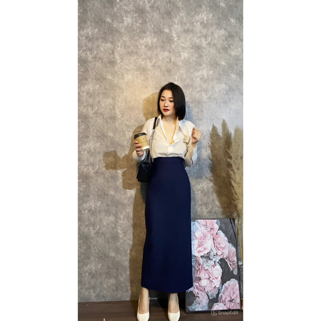 Chân Váy Suông Dáng Dài 90cm_SHOPNGOCTRANG19_Chất Liệu Vitex_Sản Phẩm May 1 Lớp.