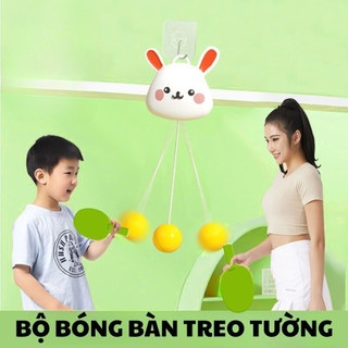 Đồ Chơi Bóng Bàn Treo Tường 2 Vợt Cho Bé, Bộ Bóng Bàn Treo Tờng Vận Động Thể Thao Trong Nhà Tăng Khả Năng Phản Xạ 89014
