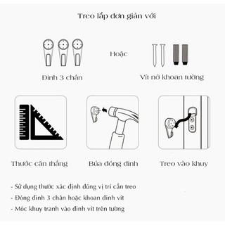 Đinh 3 chân chuyên dụng 10 cái dùng treo khung tranh, đóng tường đa năng tiện lợi