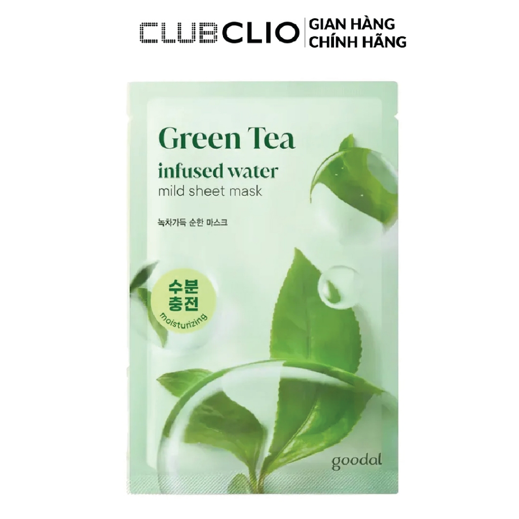 Ảnh Combo 10 Mặt Nạ Giấy Goodal Cấp Ẩm Từ Trà Xanh Green Tea Infused Water Mild Sheet Mask 20g 3