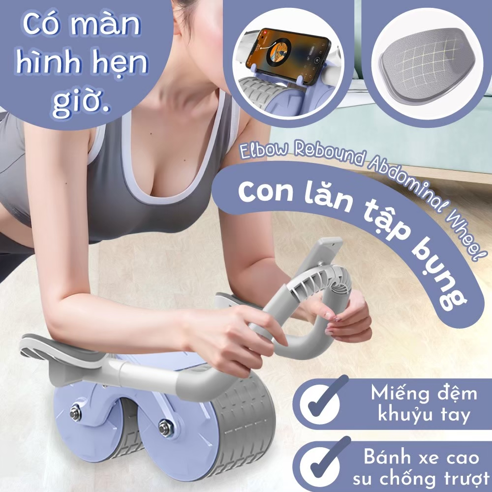 Ảnh BG Con lăn trợ lực, tại nhà thế hệ mới 2 bánh thiết kế mới có chỗ để tay tiện dụng 1