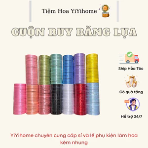 Cuộn Ruy Băng Lụa Bản 1cm, 2cm*22m Trang Trí Làm Hoa, Làm Nơ Gói Hoa Handmade DIY TIỆM HOA YIYIHOME