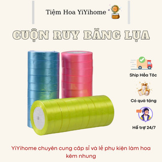 Cuộn Ruy Băng Lụa Bản 1cm, 2cm*22m Trang Trí Làm Hoa, Làm Nơ Gói Hoa Handmade DIY TIỆM HOA YIYIHOME