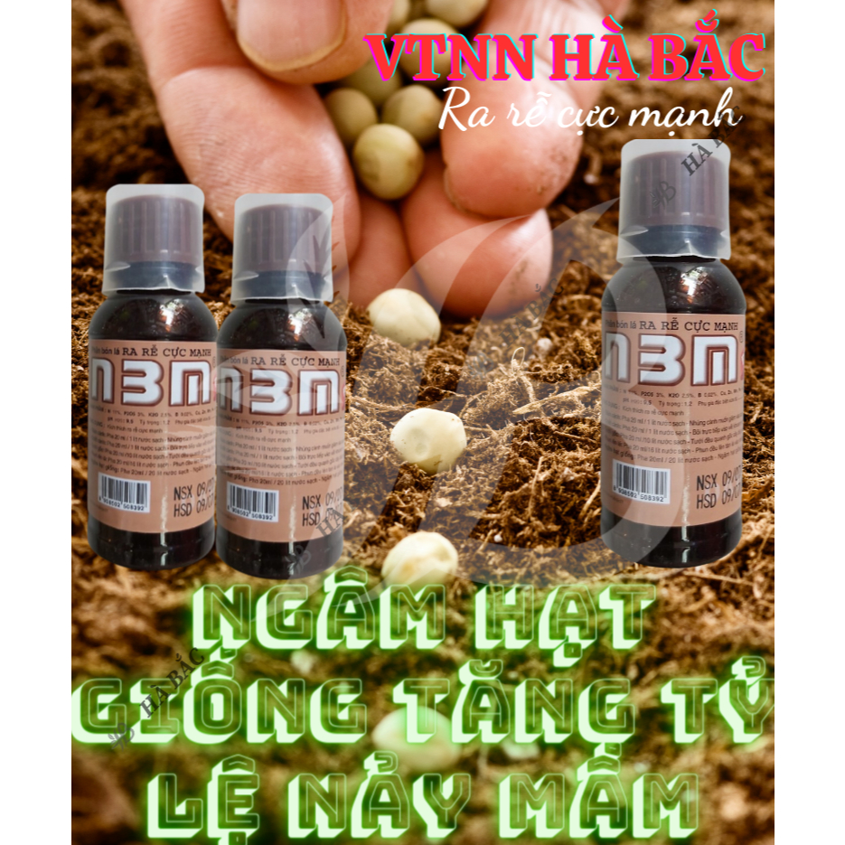 Phân bón lá kích rễ N3M dạng nước - mạnh mẽ hơn, đậm đặc hơn (hũ 100ml)