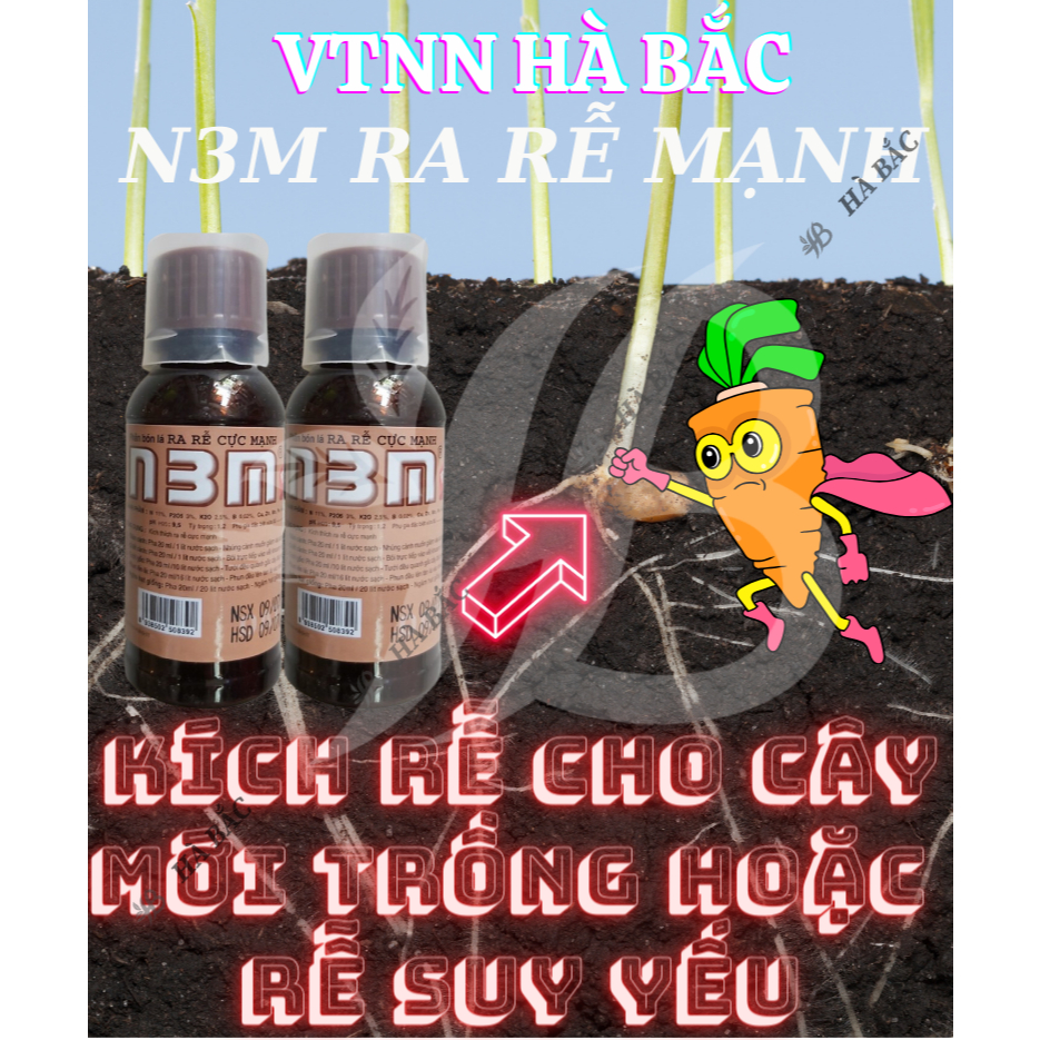 Phân bón lá kích rễ N3M dạng nước - mạnh mẽ hơn, đậm đặc hơn (hũ 100ml)