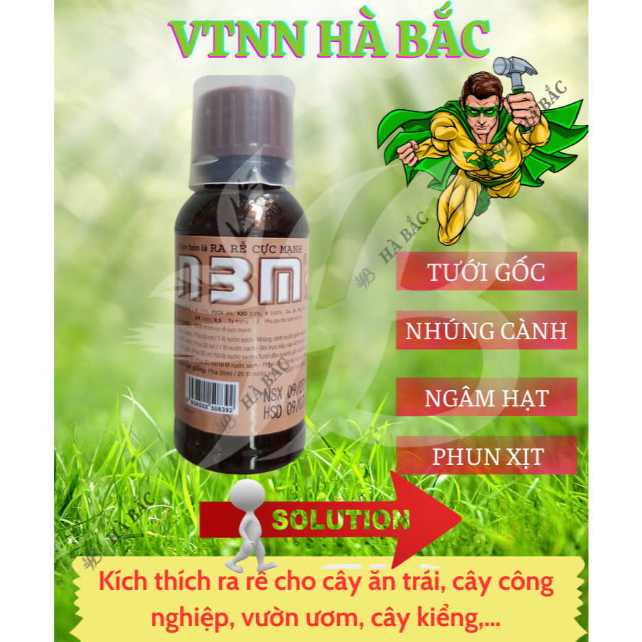 Phân bón lá kích rễ N3M dạng nước - mạnh mẽ hơn, đậm đặc hơn (hũ 100ml)