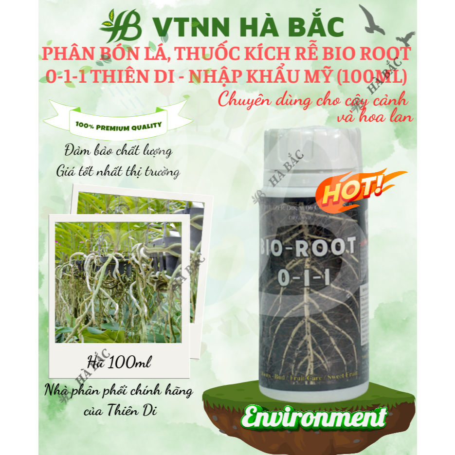 Phân Bón Lá, Thuốc Kích Rễ Bio Root 0-1-1 Thiên Di - Nhập Khẩu Mỹ (100ml)