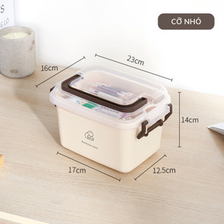 Hộp đựng thuốc sơ cứu hai lớp cỡ lớn có nắp bảo quản tay cầm tiện lợi, Hộp nhựa đựng đồ đa năng