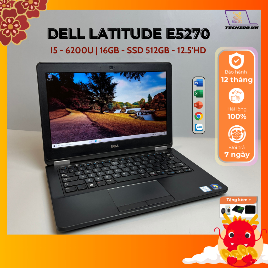 Windowsノート本体 DELL E5270 i5-6200U 4GB+SSD128GB Win11 Dell Latitude E5270 - i5-6200U · Intel HD Graphics 520 · 12.5”, HD
