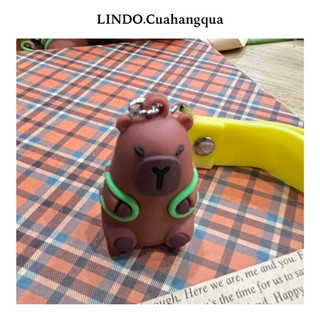 LINDOria Móc Khóa Capyabara Cute, Móc Khóa Gấu Bông Treo Cặp, Balo, Chìa Khóa, Quà tặng dễ thương