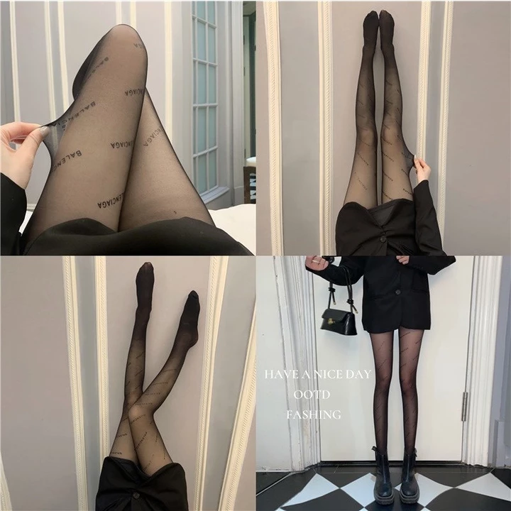 NgVinHa2 ❤ Quần Tất Lưới Đen Quần Tất Lụa Nylon Siêu Mỏng Màu Đen Bộ 50 Quần Tất Lưới Đen Siêu Co Giãn Thoáng Khí Cho Nữ