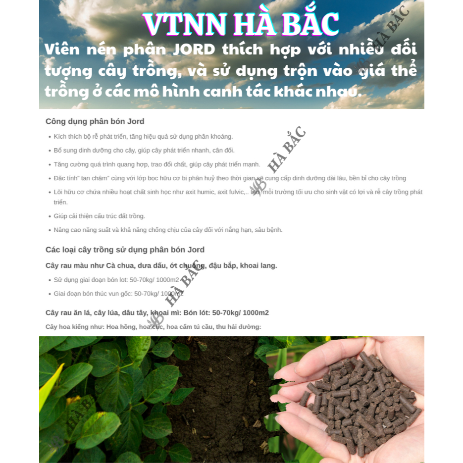 Phân bón hữu cơ Jord nhập khẩu Nauy - chuyên dùng cho cây hoa hồng, hoa mai và cây kiểng (túi 2kg)