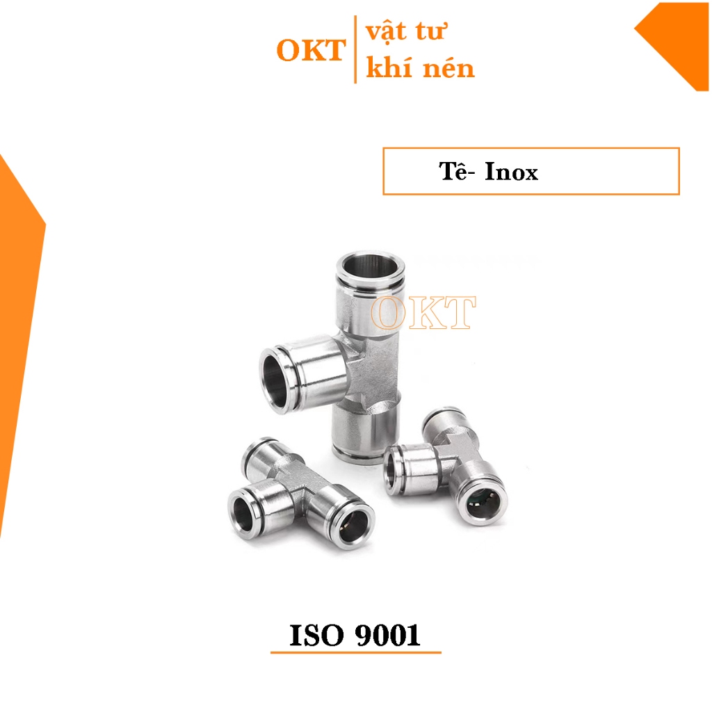 Cút nối tê inox IPE, T 3 inox khí nén - Cút nối nhanh khí nén INOX 304 ...
