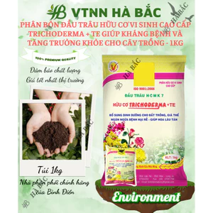 Phân bón đầu trâu hữu cơ vi sinh cao cấp Trichoderma MK7 + TE giúp kháng bệnh và tăng trưởng khỏe cho cây trồng - 1KG