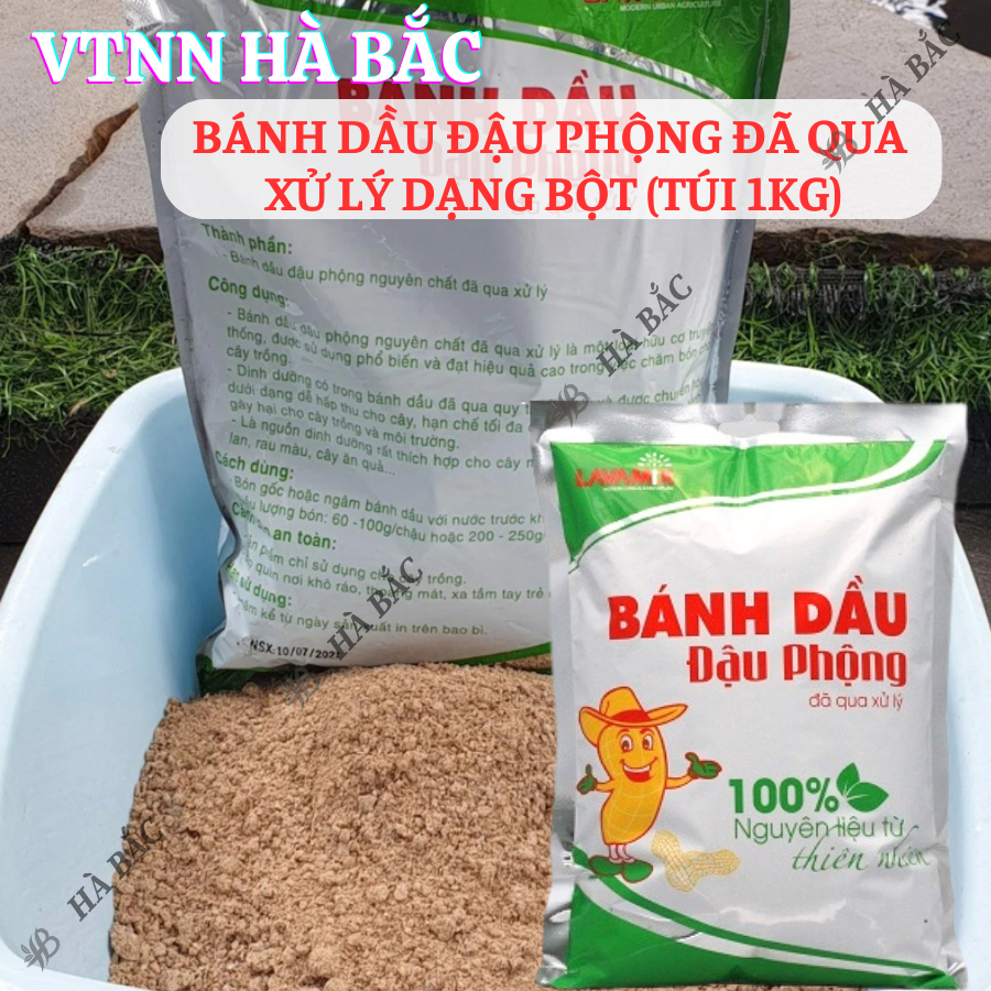 Bánh dầu đậu phộng Lavamix đã qua  xử lý dạng bột (túi 1kg), cung cấp hàm lượng hữu cơ lên đến 40%, khoáng và vitamin