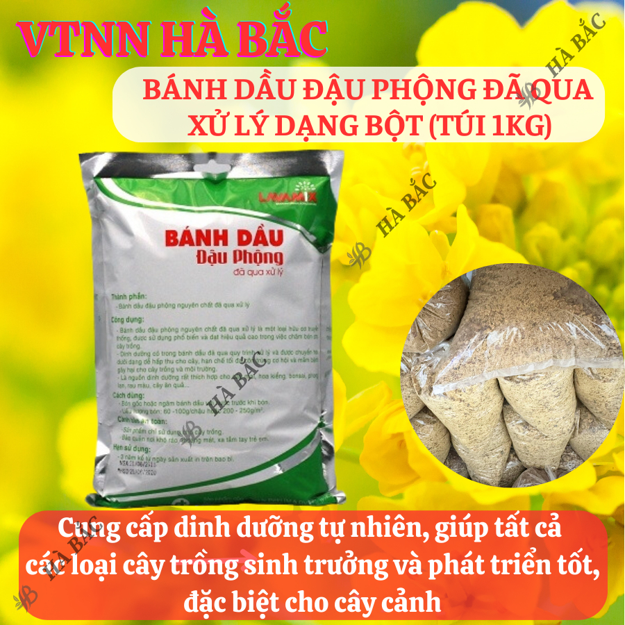 Bánh dầu đậu phộng Lavamix đã qua  xử lý dạng bột (túi 1kg), cung cấp hàm lượng hữu cơ lên đến 40%, khoáng và vitamin