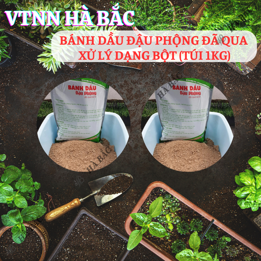 Bánh dầu đậu phộng Lavamix đã qua  xử lý dạng bột (túi 1kg), cung cấp hàm lượng hữu cơ lên đến 40%, khoáng và vitamin
