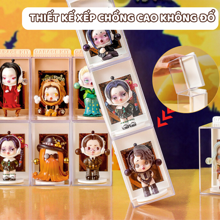 Hộp Đựng Mô Hình ENODA HOME, Hộp Trưng Bày Mô Hình Chất Liệu Mica Trong Suốt, Có Khe Cắm Card Cao Cấp HTS005