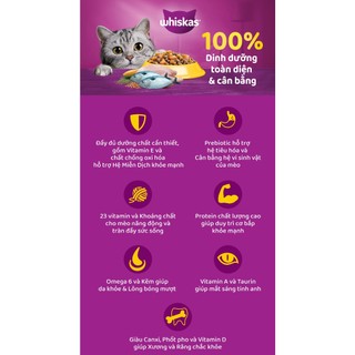 Thức Ăn Hạt Whiskas  [ 1,1kg - 1,2kg ]  "có Nhân" [ MỚI - Full 8 Vị ]  Mèo con và Mèo trưởng thành__