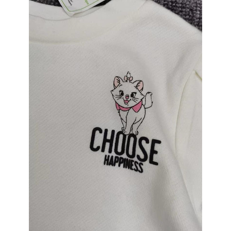 [Sale Lỗi Nhẹ] Áo Nỉ Bông Bé Gái C2660 In Hình Chú Mèo Dễ Thương Xuất Dư Size 10Y (27-30kg)