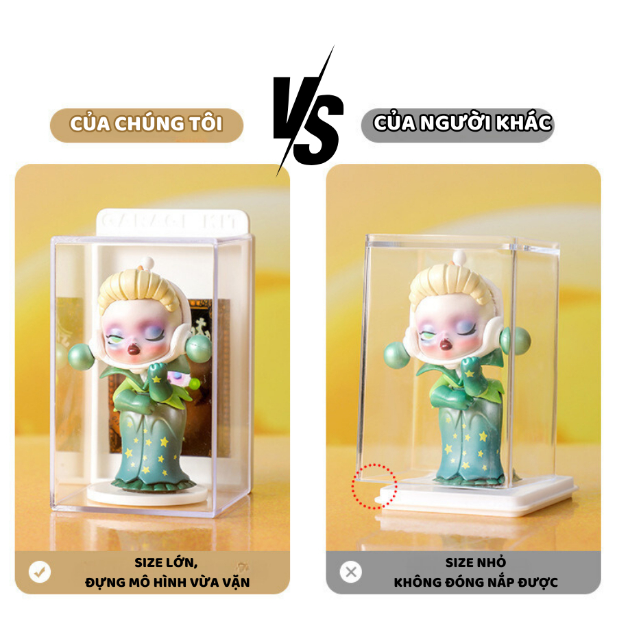 Hộp Đựng Mô Hình ENODA HOME, Hộp Trưng Bày Mô Hình Chất Liệu Mica Trong Suốt, Có Khe Cắm Card Cao Cấp HTS005